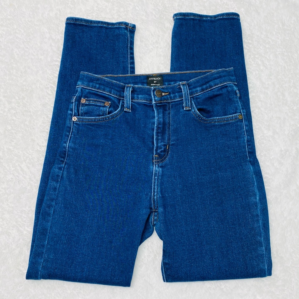 Just Black Denim Dark Wash High Rise Skinny Jeans - Picture 1 of 8